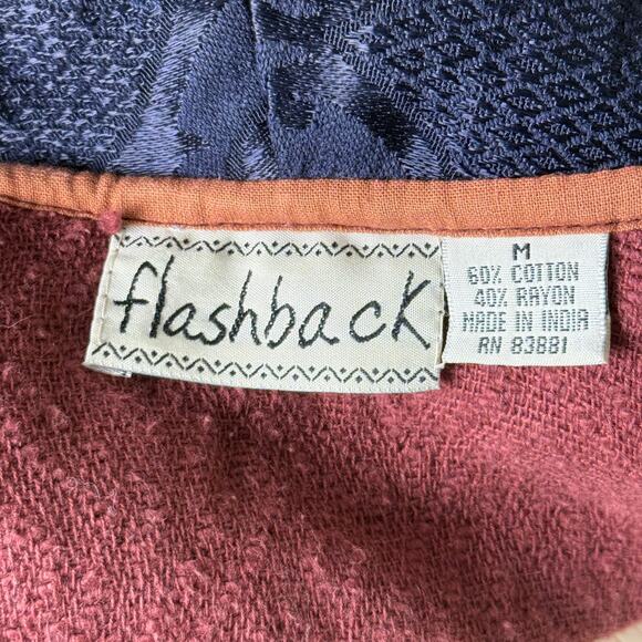 Vintage 90s Y2k Patchwork Tapestry Jacket Boho Artsy Whimsigoth Fairy Grunge M - Picture 4 of 5